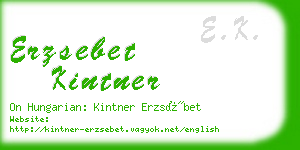 erzsebet kintner business card